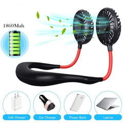2-in-1 Rechargeable Neck Fan - Hanging & Desktop with 360¡ã Rotation