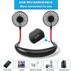 2-in-1 Rechargeable Neck Fan - Hanging & Desktop with 360¡ã Rotation
