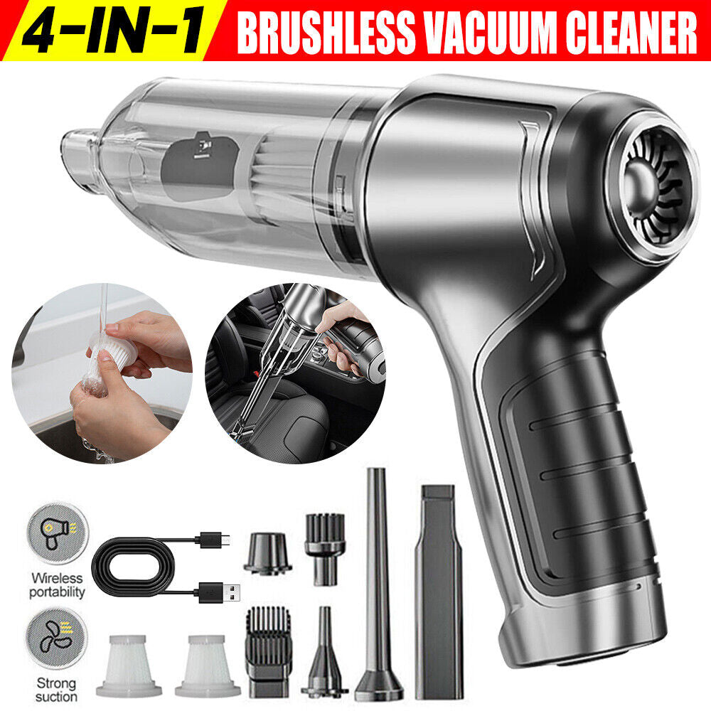 100000Pa Cordless Car Vacuum Cleaner - Rechargeable Handheld Bagless