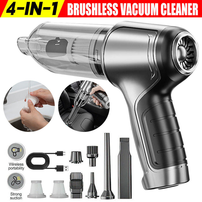 100000Pa Cordless Car Vacuum Cleaner - Rechargeable Handheld Bagless