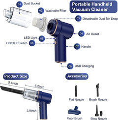 Cordless Car Vacuum Cleaner - Handheld Air Blower for Car, Home, Office