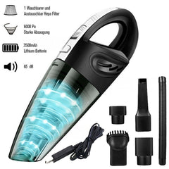 120W Cordless Handheld Car Vacuum Cleaner - 12V Rechargeable Portable