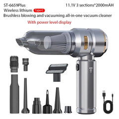 Wireless Mini Car Vacuum Cleaner - Strong Suction Portable for Home