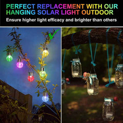12-Pack Solar Hanging Cracked Glass Ball Lights - Multicolor Globe