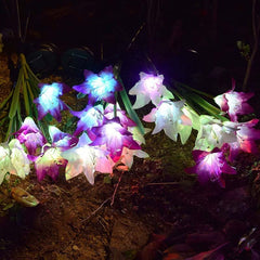 2 Pack Solar Garden Lily Lights - Color Changing Purple White Decor