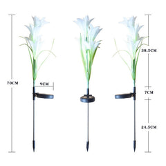 2 Pack Solar Garden Lily Lights - Color Changing LED Red+Blue