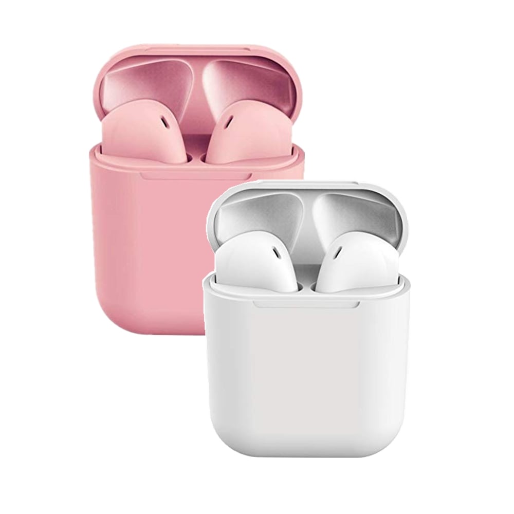 2-Pack inPods 12 Bluetooth 5.0 Earbuds Touch Control with Case - Pink&White