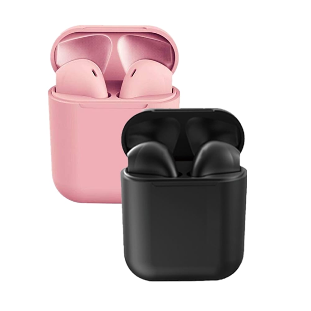 2-Pack inPods?12 Bluetooth?5.0 Touch-Control Earbuds with Charging Case ¨C Pink&Black