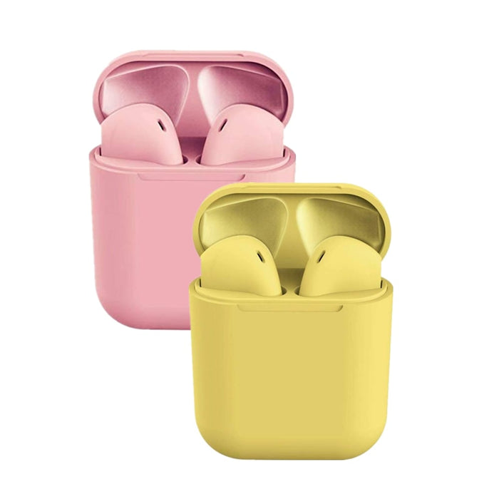 2-Pack inPods 12 Bluetooth 5.0 Earbuds Touch Control with Case - Pink&Yellow