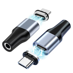 2pcs USB-C to 3.5mm Audio Magnetic Adapter for Type-C Devices