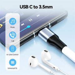2pcs USB-C to 3.5mm Audio Magnetic Adapter for Type-C Devices