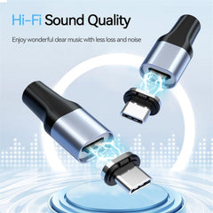 2pcs USB-C to 3.5mm Audio Magnetic Adapter for Type-C Devices