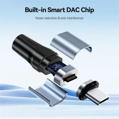 2pcs USB-C to 3.5mm Audio Magnetic Adapter for Type-C Devices