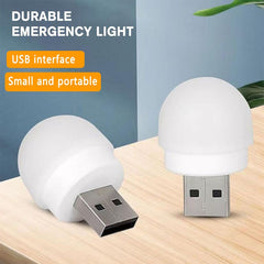 2Pcs Mini USB Night Light - White+Warm Portable Eye Protection