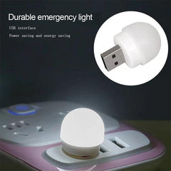 2Pcs Mini USB Night Light - White+Warm Portable Eye Protection
