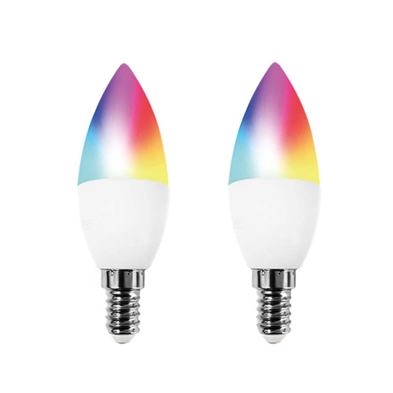 2 Pack Smart WiFi C37 Bulbs - 220V Dimmable Color LED Candle Bulbs