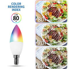 2 Pack Smart WiFi C37 Bulbs - 220V Dimmable Color LED Candle Bulbs