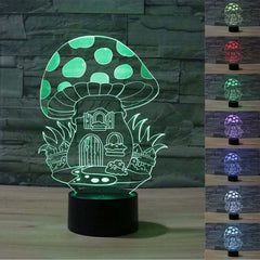 3D Mushroom Night Light - 7 Color Touch LED Table Lamp Gift