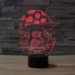 3D Mushroom Night Light - 7 Color Touch LED Table Lamp Gift