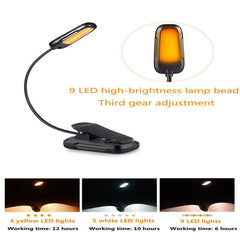 9 LED Clip-on Book Light - For Bed Reading with Books & Kindles