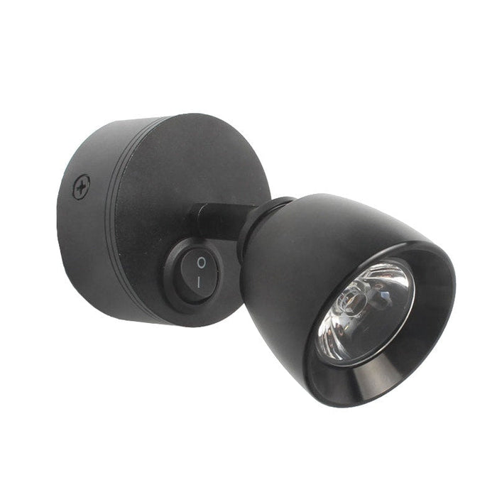 Black 12V Auto Reading Light - Adjustable Warm LED for Bedside