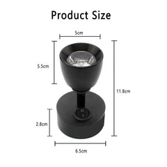 Black 12V Auto Reading Light - Adjustable Warm LED for Bedside
