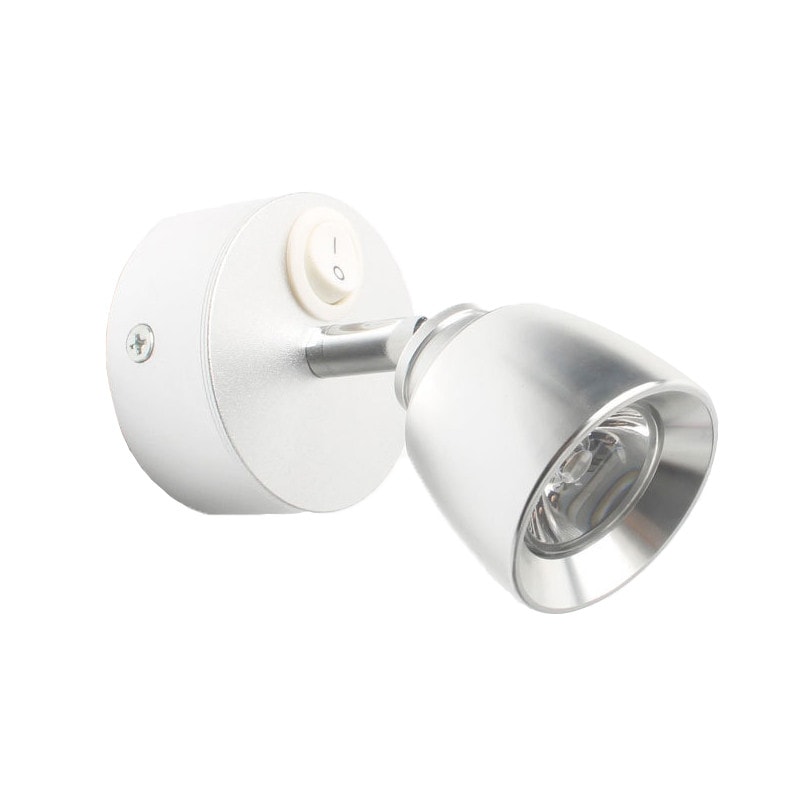 Silver Auto Reading Light 12V - Adjustable Warm LED for Bedside