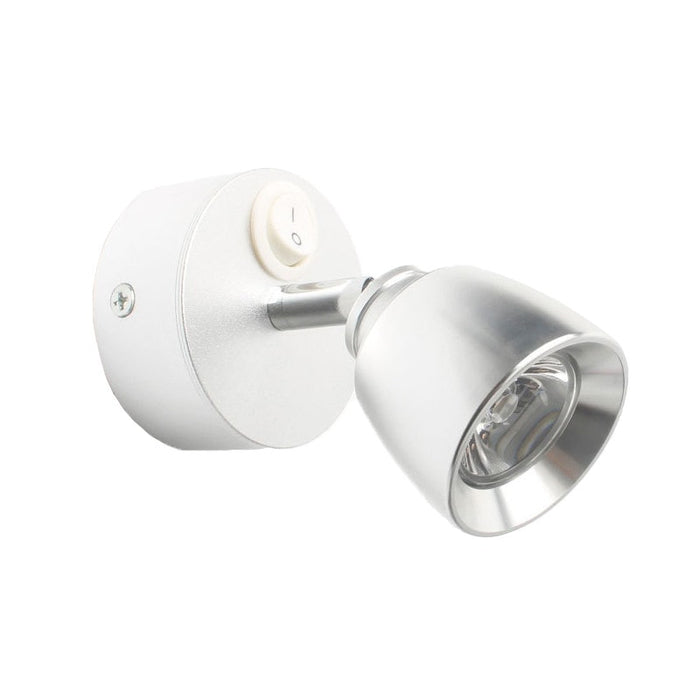 Silver Auto Reading Light 12V - Adjustable Warm LED for Bedside