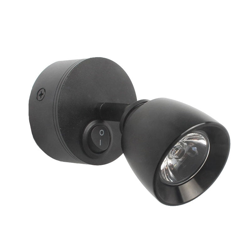 Black Auto Reading Light 12V - Adjustable White LED for Bedside