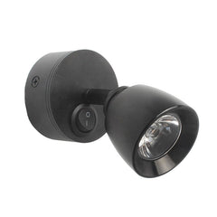 Black Auto Reading Light 12V - Adjustable White LED for Bedside