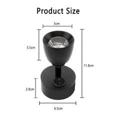 Black Auto Reading Light 12V - Adjustable White LED for Bedside