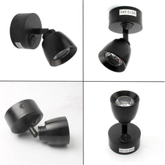 Black Auto Reading Light 12V - Adjustable White LED for Bedside