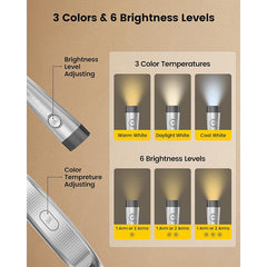 Bendable Reading Light 3 Colors 6 Brightness for Knitting