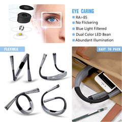 Bendable Reading Light 3 Colors 6 Brightness for Knitting
