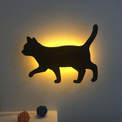 Black Cat Sound Control Night Light - Wall Silhouette Decor Lamp