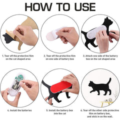 Black Cat Sound Control Night Light - Wall Silhouette Decor Lamp