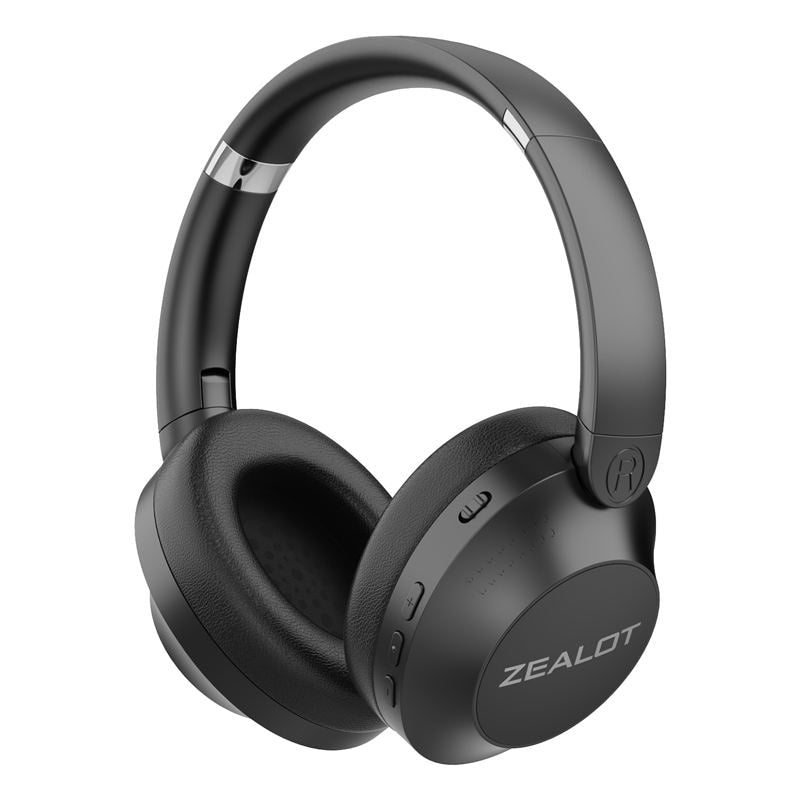 Black Bluetooth Over-Ear Headphones Foldable HiFi Stereo for Travel