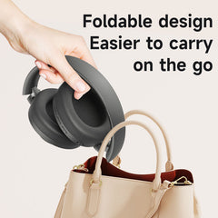 Black Bluetooth Over-Ear Headphones Foldable HiFi Stereo for Travel