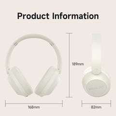 White Bluetooth Over?Ear HiFi Foldable Headphones for Travel