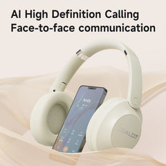 White Bluetooth Over?Ear HiFi Foldable Headphones for Travel