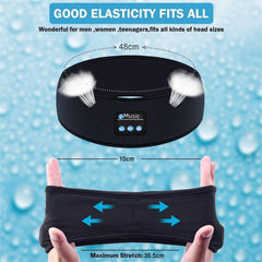 Black Bluetooth Music Headphones Hands-Free for Sleeping&Workout