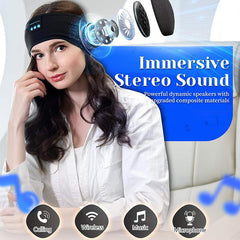 Black Bluetooth Music Headphones Hands-Free for Sleeping&Workout