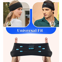 Black Bluetooth Music Headphones Hands-Free for Sleeping&Workout