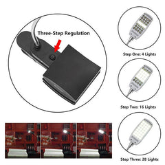 USB/DC & Battery Book Light - 3 Brightness Levels for Travel