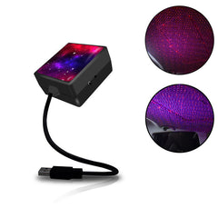 Red-Blue USB Starry Light - Rotating Voice-Activated Car Lamp