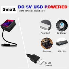 Red-Blue USB Starry Light - Rotating Voice-Activated Car Lamp