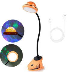 Orange LED Folding Book Light 2W - Dimmable Mini Projector Lamp