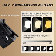 White Clip-on Reading Light - 3 Color Modes Enhanced Brightness