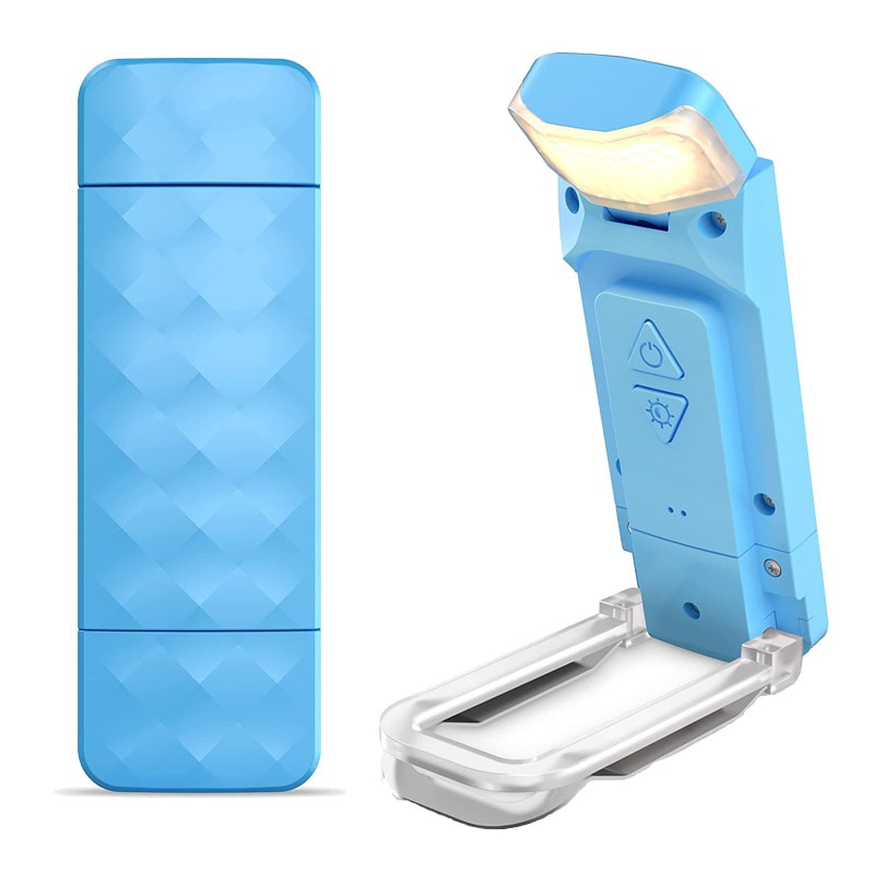 Blue Clip-on Rechargeable Reading Light - 3 Colors 5 Brightness