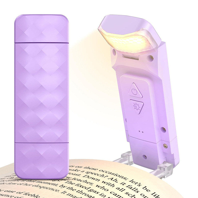 Purple Clip-on Reading Light - Rechargeable 3 Color 5 Brightness